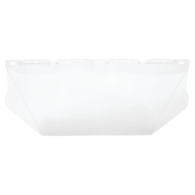 MSA V-Gard 10115836 Contoured Visor, Clear, Polycarbonate, 8 in H x 17 in W x 0.04 in THK Visor, For Use With MSA V-Gard Frames and Headgears, ANSI/ISEA Z87.1-2010, CSA Z94.3, EN 166 (2C-1.2 MSA 1B), AS/NZS 1337